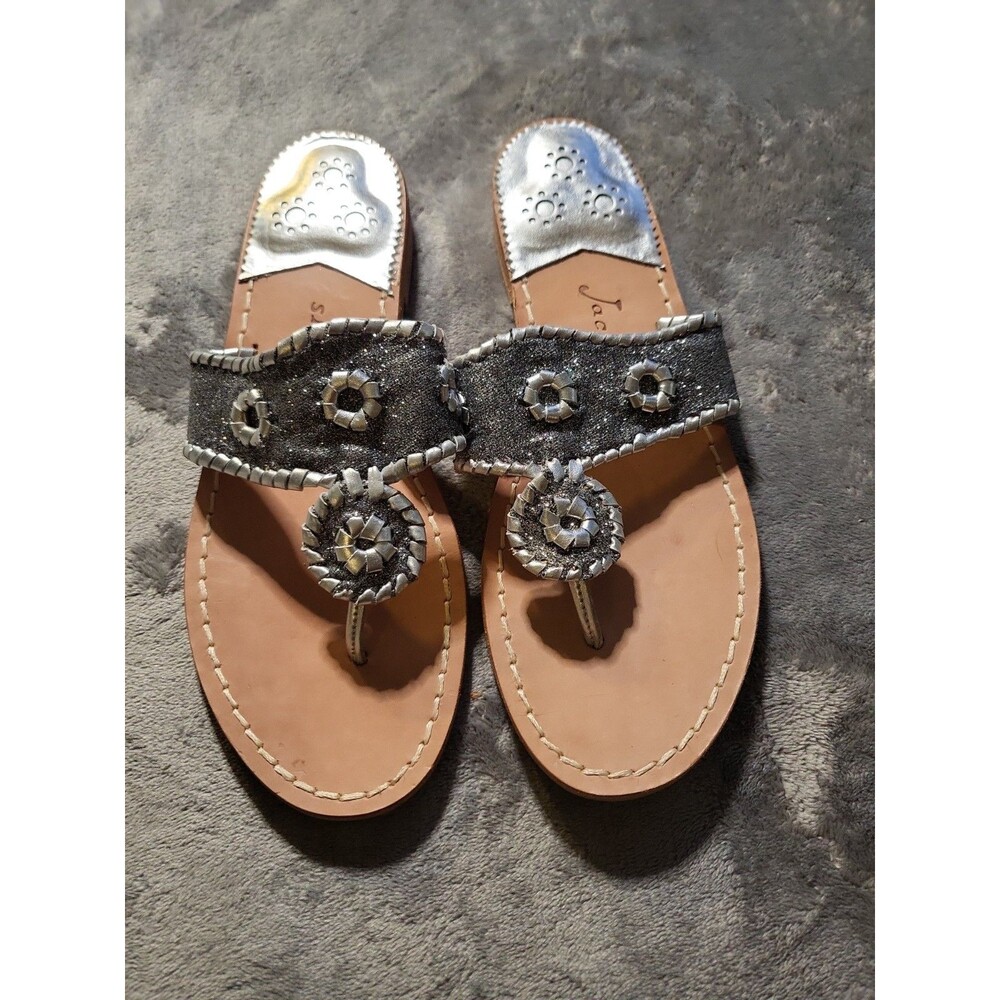 Jack Rodgers Sliver Sandals Size 8  Display Item
